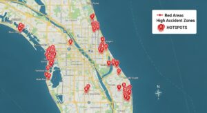 Map of crash hotspots served by our motorcycle accident attorney in Miami